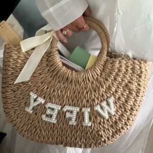 Wifey Straw Tote